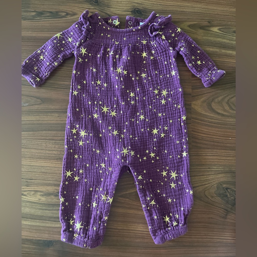 Cat & Jack Purple and Yellow Starry Footies